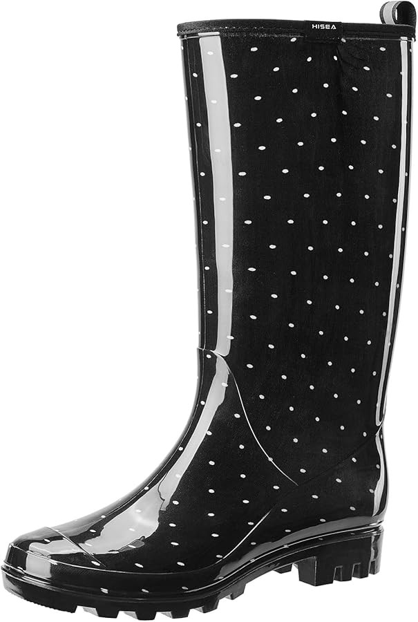 HISEA Women's Rain Boots Fashion Waterproof Garden Shoes Colorful Printed Rubber Boots Anti-Slipp... | Amazon (US)