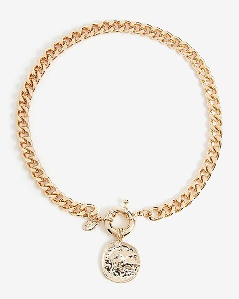 Choker Curb Chain Coin Necklace | Express