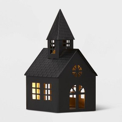 Metal Church Decorative Figurine Black - Wondershop&#8482; | Target