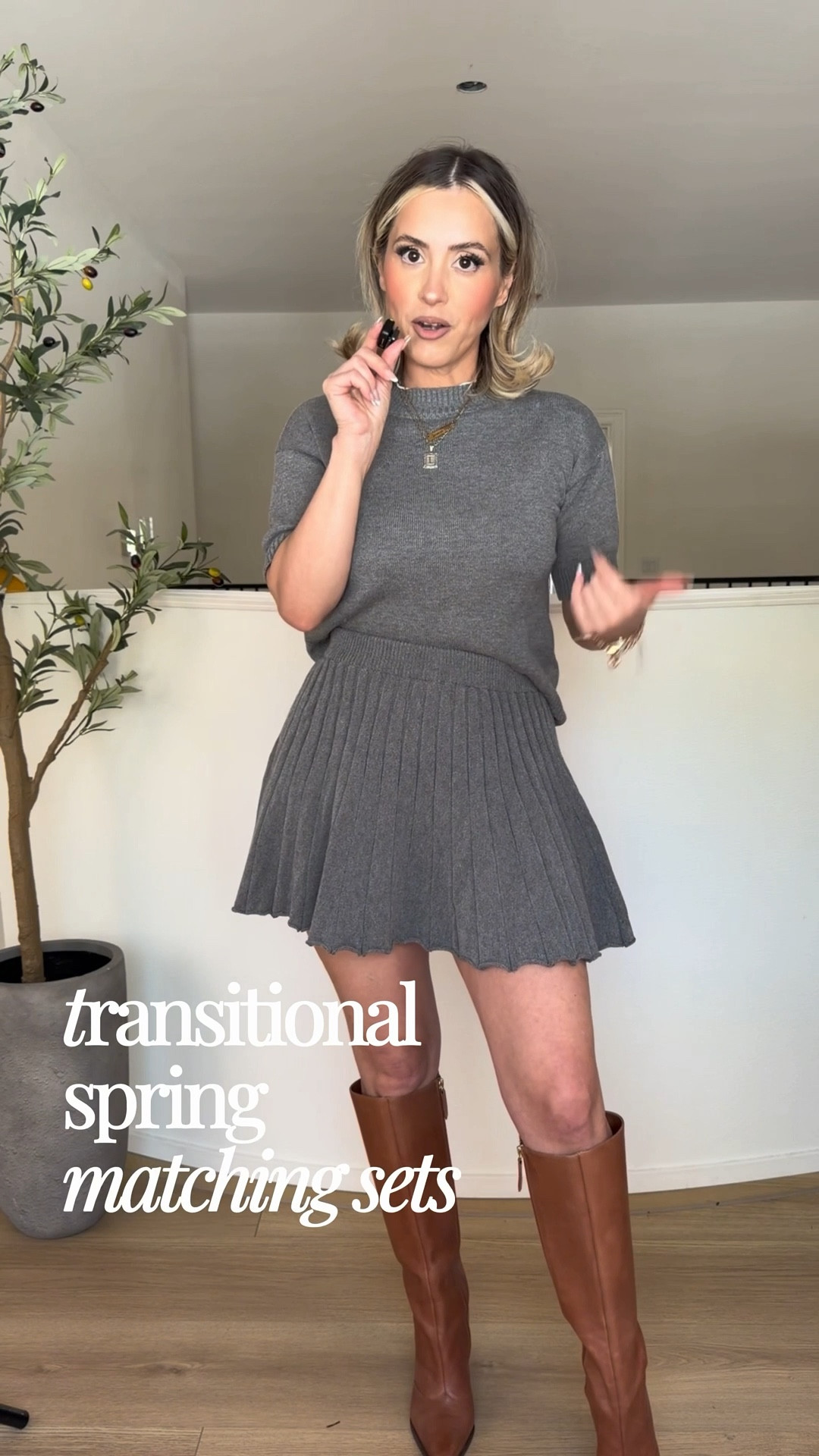 These are the cutest transitional spring skirt matching sets ￼😍

They’re actually really nice quality, the skirt had an elastic waistband. They’re very comfortable easy to style with any kind of shoe! 

#LTKgrwm #LTKPetite #LTKootd