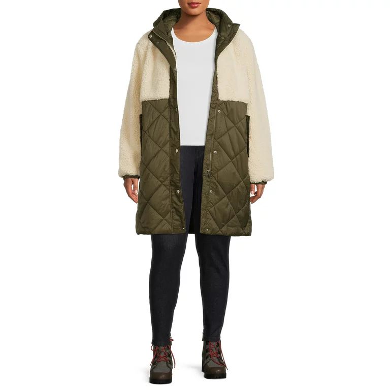 Mark Alan Women's Faux Sherpa Quilted Coat | Walmart (US)