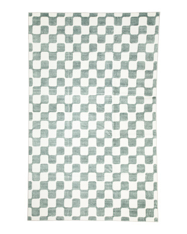 5X8 Washable Wave Checkered Rug | TJ Maxx