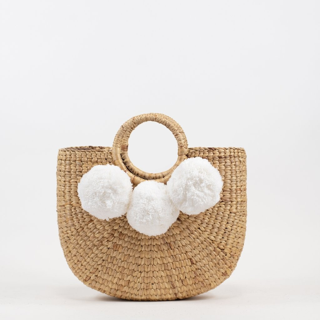 Camryn White Pom Pom- Multiple sizes | Sea & Grass