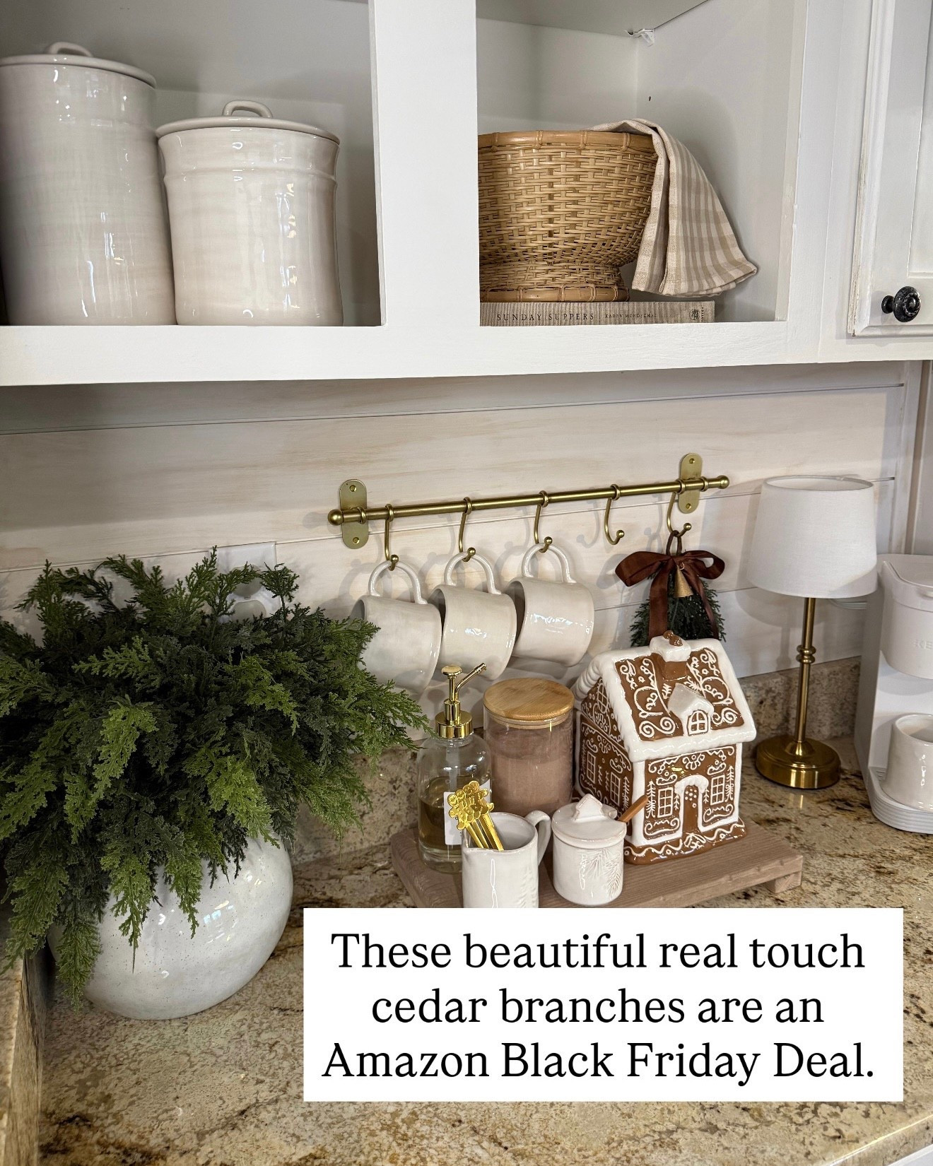 Amazon Black Friday Deal: Real-Touch Cedar Branches

Follow @farmtotablecreations on Instagram for more home deals & styling ideas.

These beautiful real-touch cedar branches look and feel incredibly lifelike — full, drapey, and perfect for adding that soft holiday greenery to any kitchen corner. I styled them beside my everyday coffee setup with simple ceramic canisters, a gingerbread house, and warm brass accents. They’re on Black Friday sale today, and they’re one of the easiest ways to bring a cozy Christmas feel into your home.

#amazonhome #blackfridaydeal #blackfridayfinds #christmasdecor #christmaskitchen #coffeecorner #coffeebar #holidayhome #holidaydecor #interiordecor #interiordesign #kitchendecor #realisticgreenery #cedarbranches #woodsandwhites

#LTKSaleAlert #LTKHoliday #LTKHome