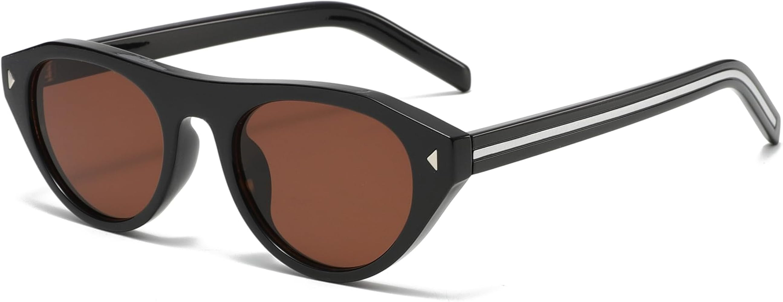 Long Keeper Oval Cat Eye Sunglasses for Women Ladies Trendy Small Round Sunglasses Retro Vintage ... | Amazon (UK)