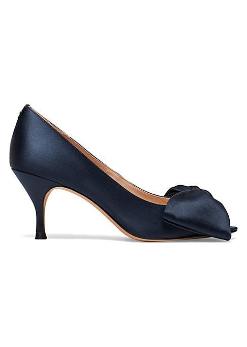 Kate Spade New York Women's Crawford Bow Satin Pumps - Blazer Blue - Size 9 | Saks Fifth Avenue