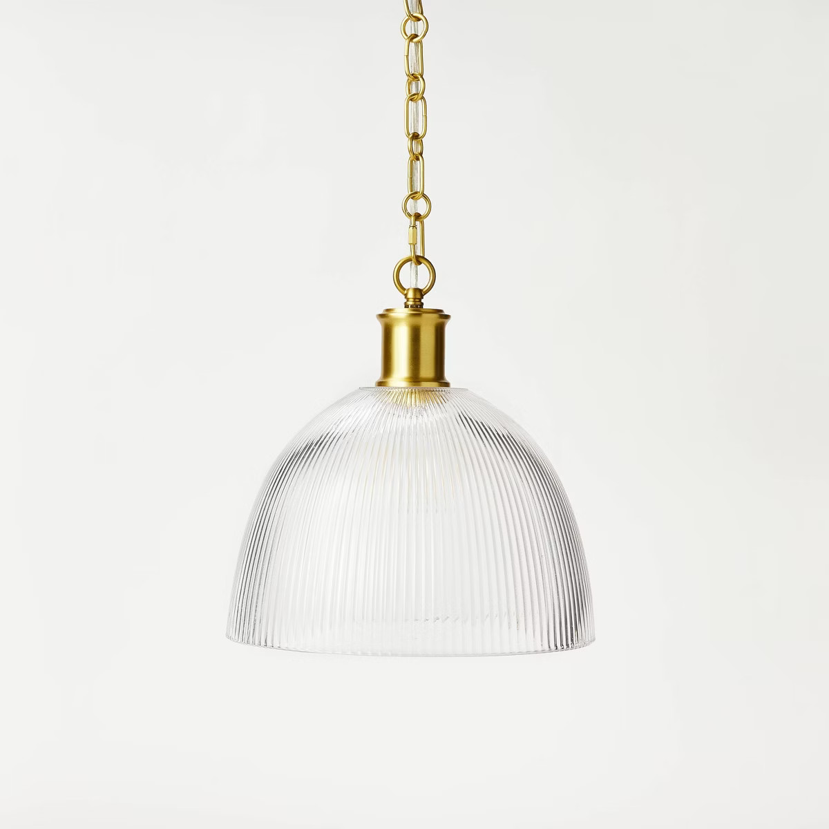Reeded Glass Pendant Brass - Threshold™ designed with Studio McGee: Large Ribbed Dome Light Fix... | Target