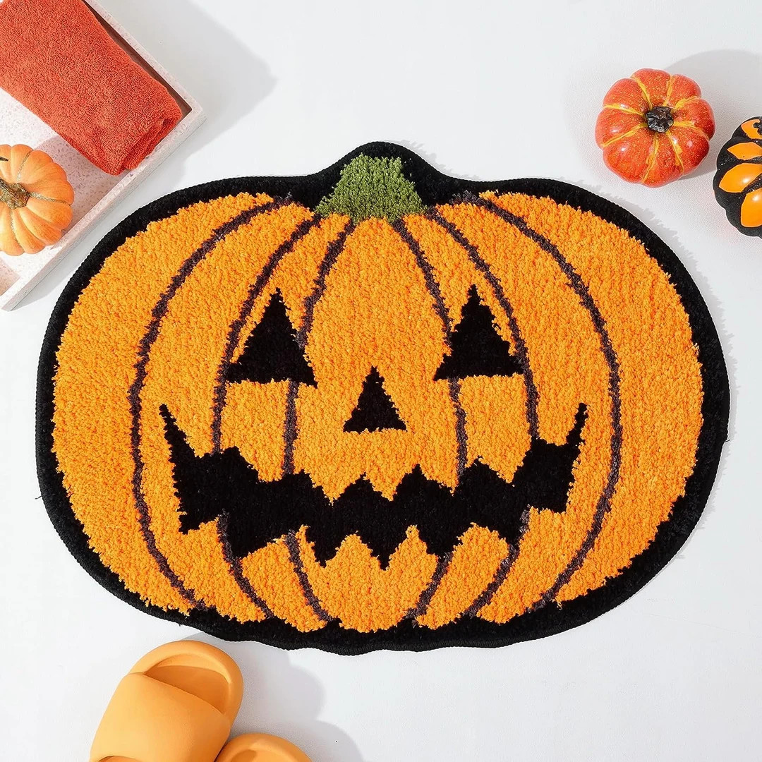 Pumpkin Rug Orange Pumpkin Decor Cute Fall Home Decoration - Etsy | Etsy (US)