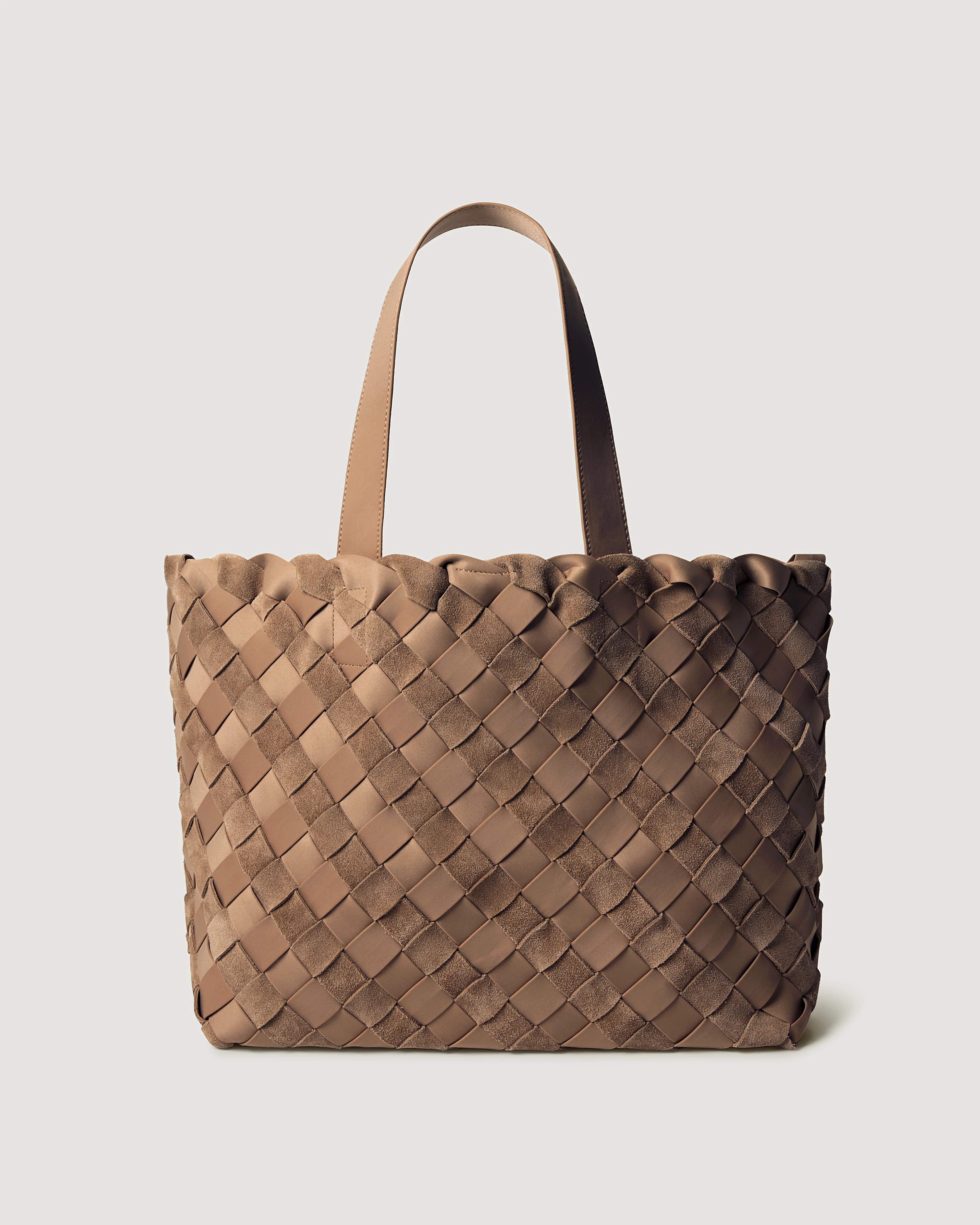 Como Medium Tote Striped Suede | Canyon | NAGHEDI | Naghedi