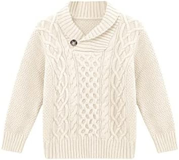 Makkrom Toddler Pullover Sweaters Shawl Collar Cable Knit Sweaters Long Sleeve Warm Outwear Sprin... | Amazon (US)