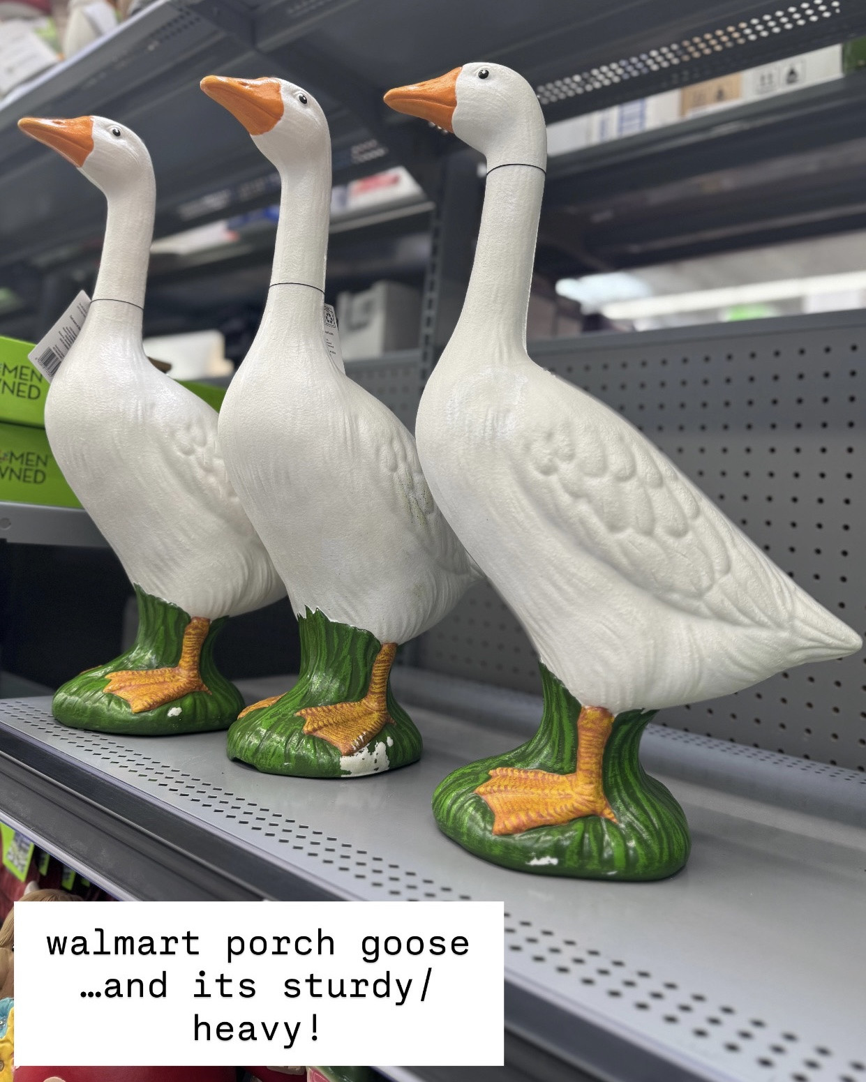walmart has their own porch goose now! it’s the perfect height and sturdiness. heavy enough to stay put 🪿

#LTKHome #LTKSeasonal #LTKmomlife