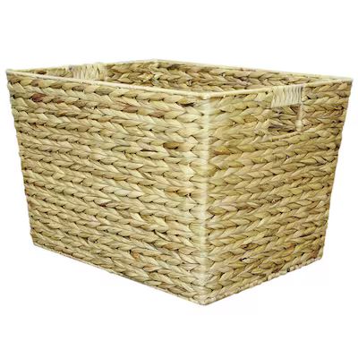 allen + roth 18-in W x 12-in H x 14.25-in D Natural Water Hyacinth Stackable Basket | Lowe's