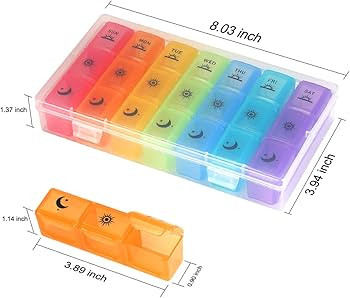Weekly Pill Organizer,3-Times-A-Day 7 Day Pill Box Large Compartments Moisture-Proof Pill Case Me... | Amazon (US)