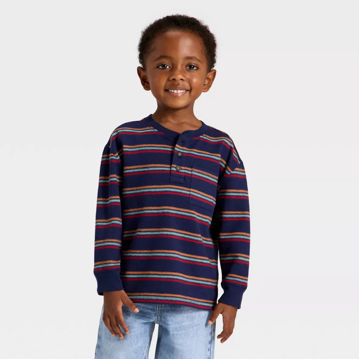 Toddler Boys' Textured Long Sleeve Knit Shirt - Cat & Jack™ | Target