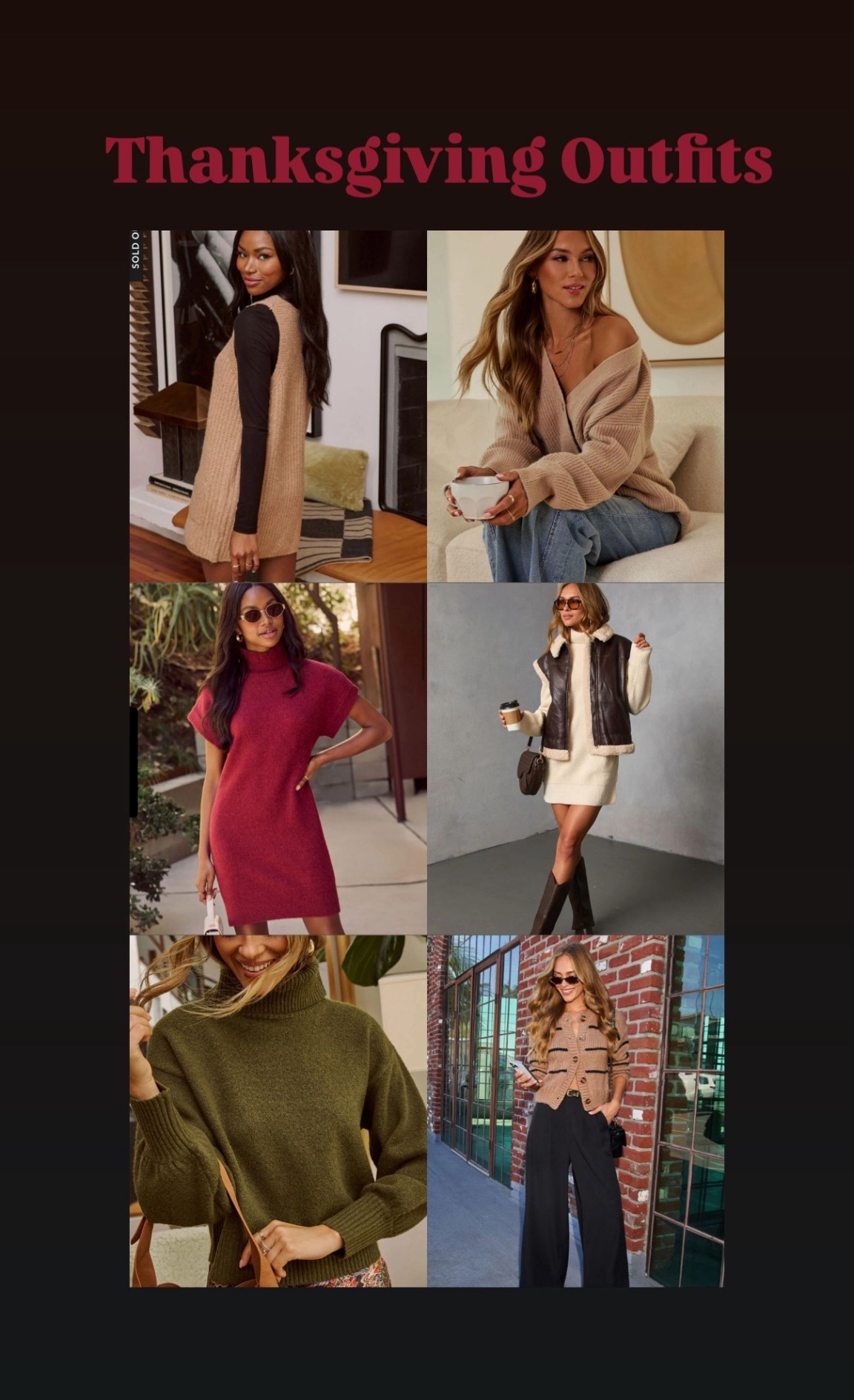 Thanksgiving outfit ideas! 

Sweater
Dress
Vest
Holiday outfit
Warm
Cozy


#LTKHoliday #LTKSaleAlert #LTKU