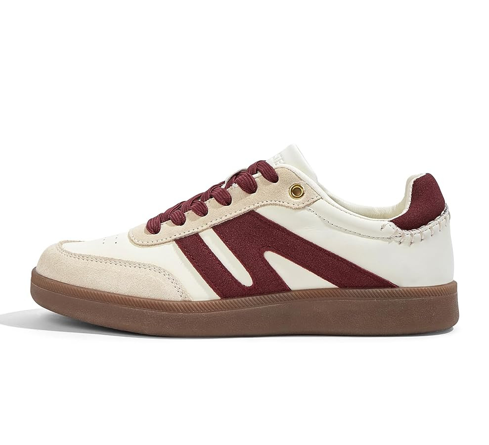 LUCKY STEP Women Classic Retro Gum Sole Fashion Sneakers Casual Tennis Skate Shoe Genuine Leather... | Amazon (US)