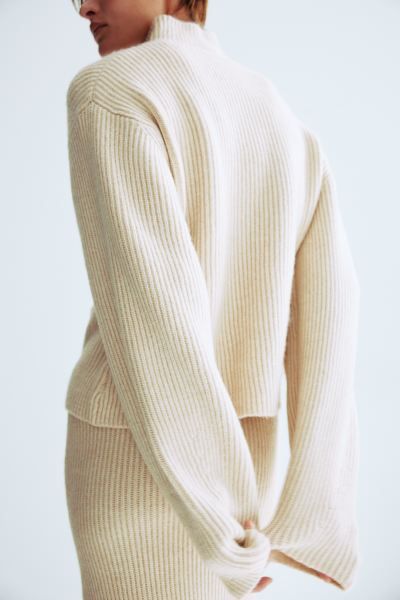 Rib-knit Mock Turtleneck Sweater - Red - Ladies | H&M US | H&M (US + CA)