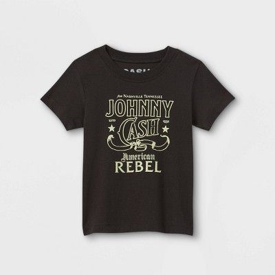 Toddler Boys' Johnny Cash Rebel Short Sleeve Graphic T-Shirt - Black | Target