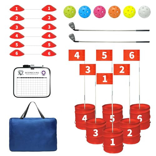 Golf Bucket Yard Game - Outdoor Lawn Games for Adults and Family with 2 Golf Bucket Club, 6 Hole Golf Course, Balls and Flag - Adult Golf Chipping Games for Backyard Beach Park Camping and Hotel | Amazon (US)