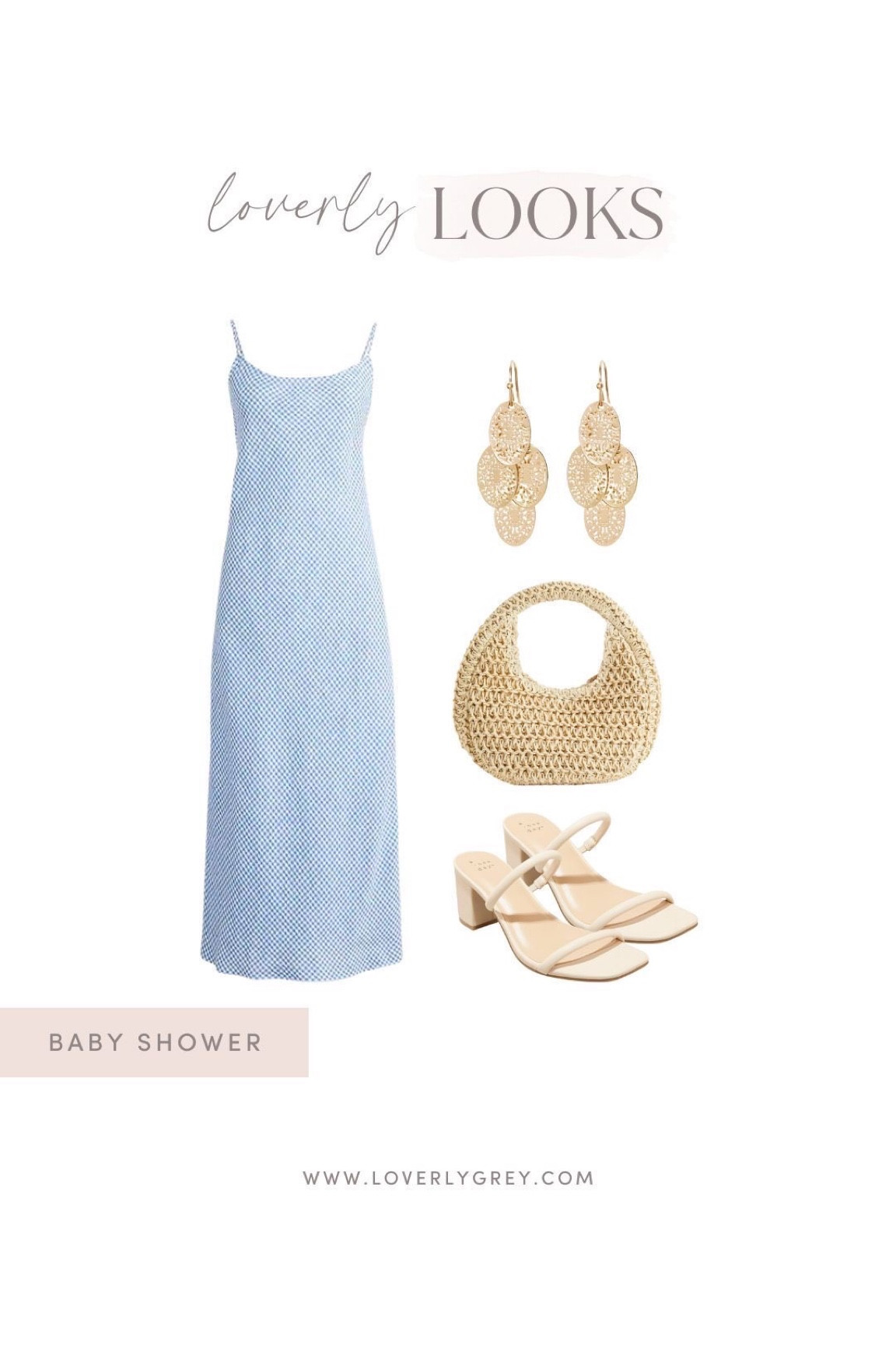 Cute baby shower look just in time for summer! I love these statement earrings and cream sandals!

#LTKFind #LTKSeasonal #LTKstyletip