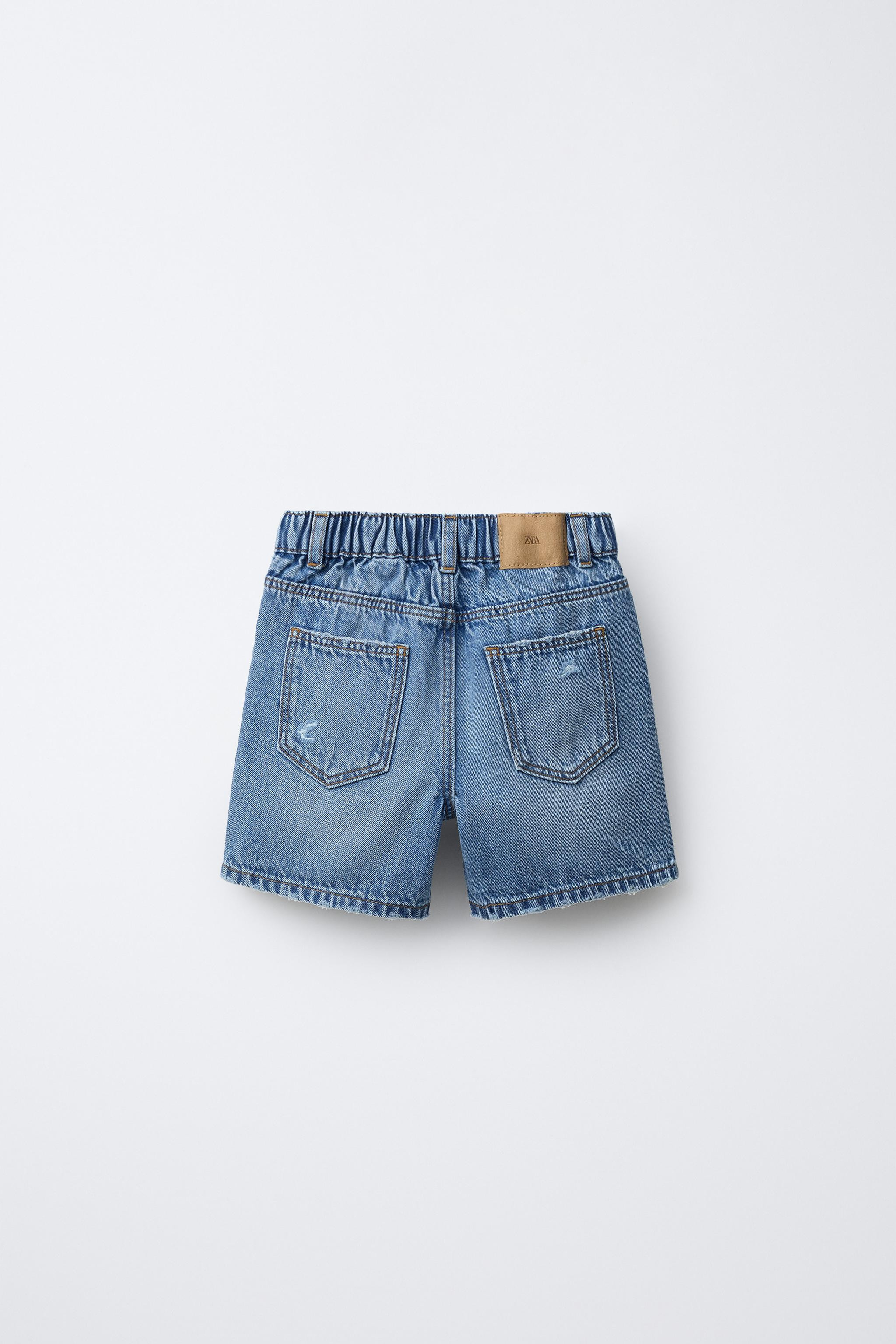 RIPPED BAGGY DENIM SHORTS | Zara US