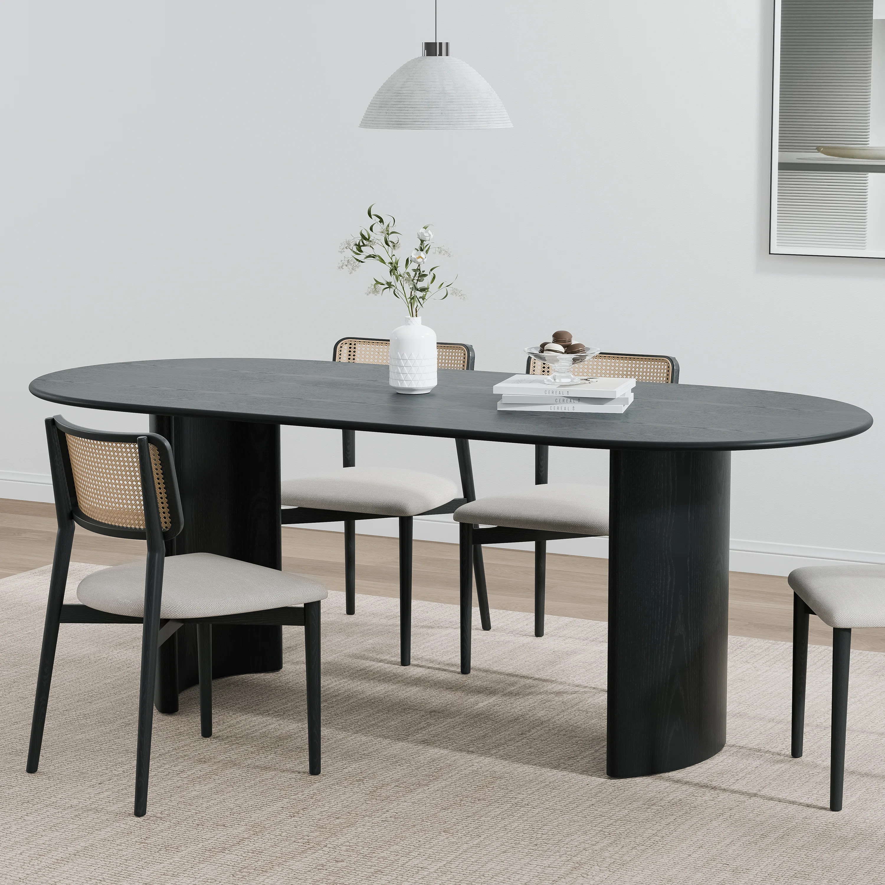 Oval Wood Dining Table with 2 Legs | Wayfair North America