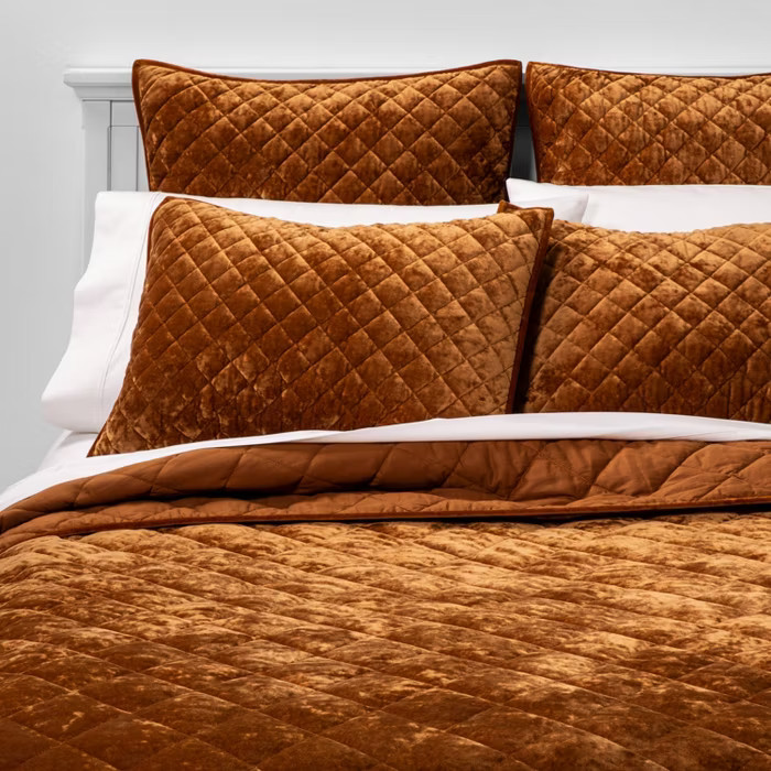 Diamond Stitch Velvet Quilt - Threshold™ | Target