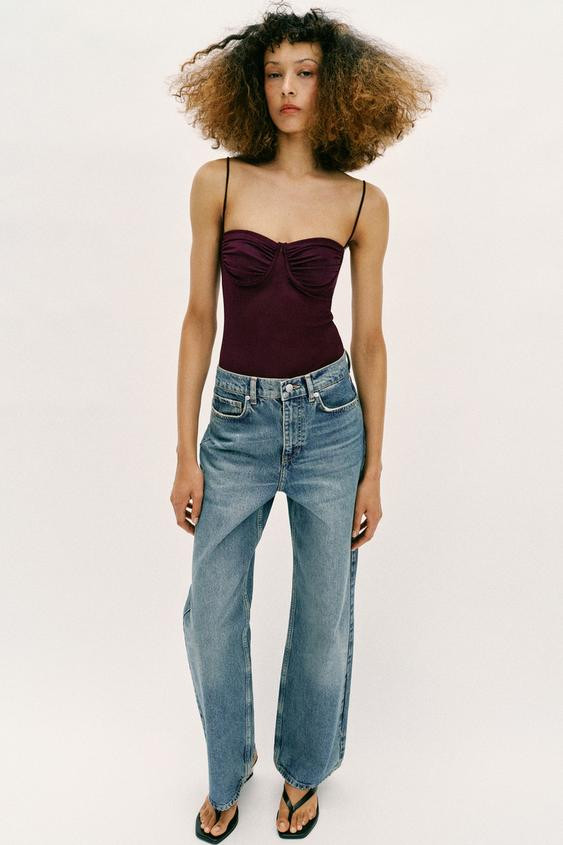 RUCHED TULLE BODYSUIT | Zara AU