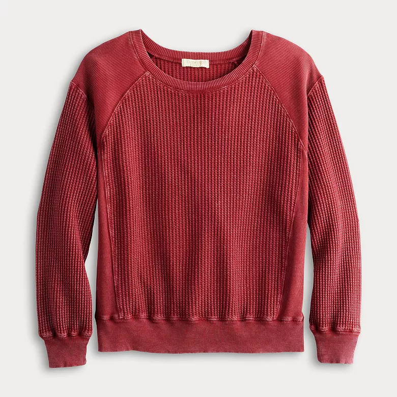 Women's Farmers Market Waffle Long Sleeve Top | Kohl's