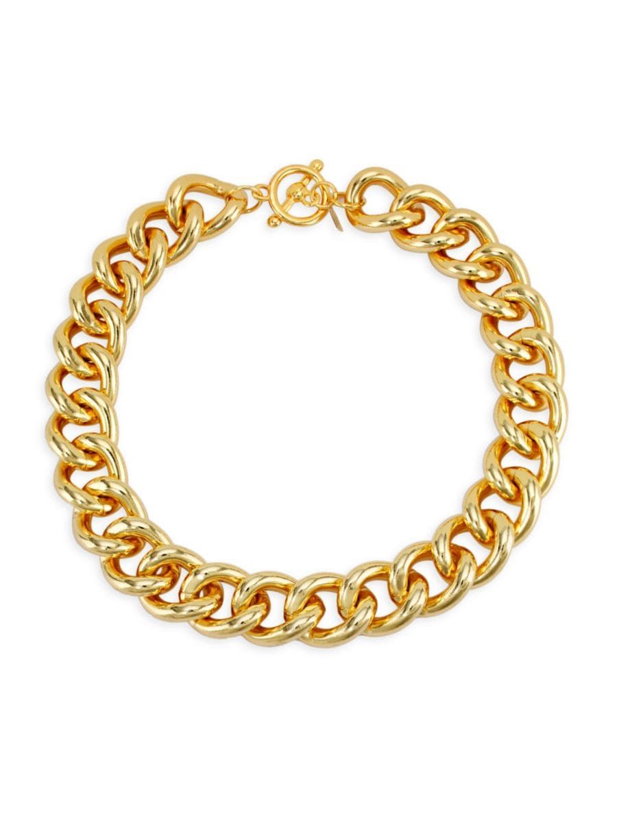 20K-Gold-Plated Chunky Curb-Chain Necklace | Saks Fifth Avenue