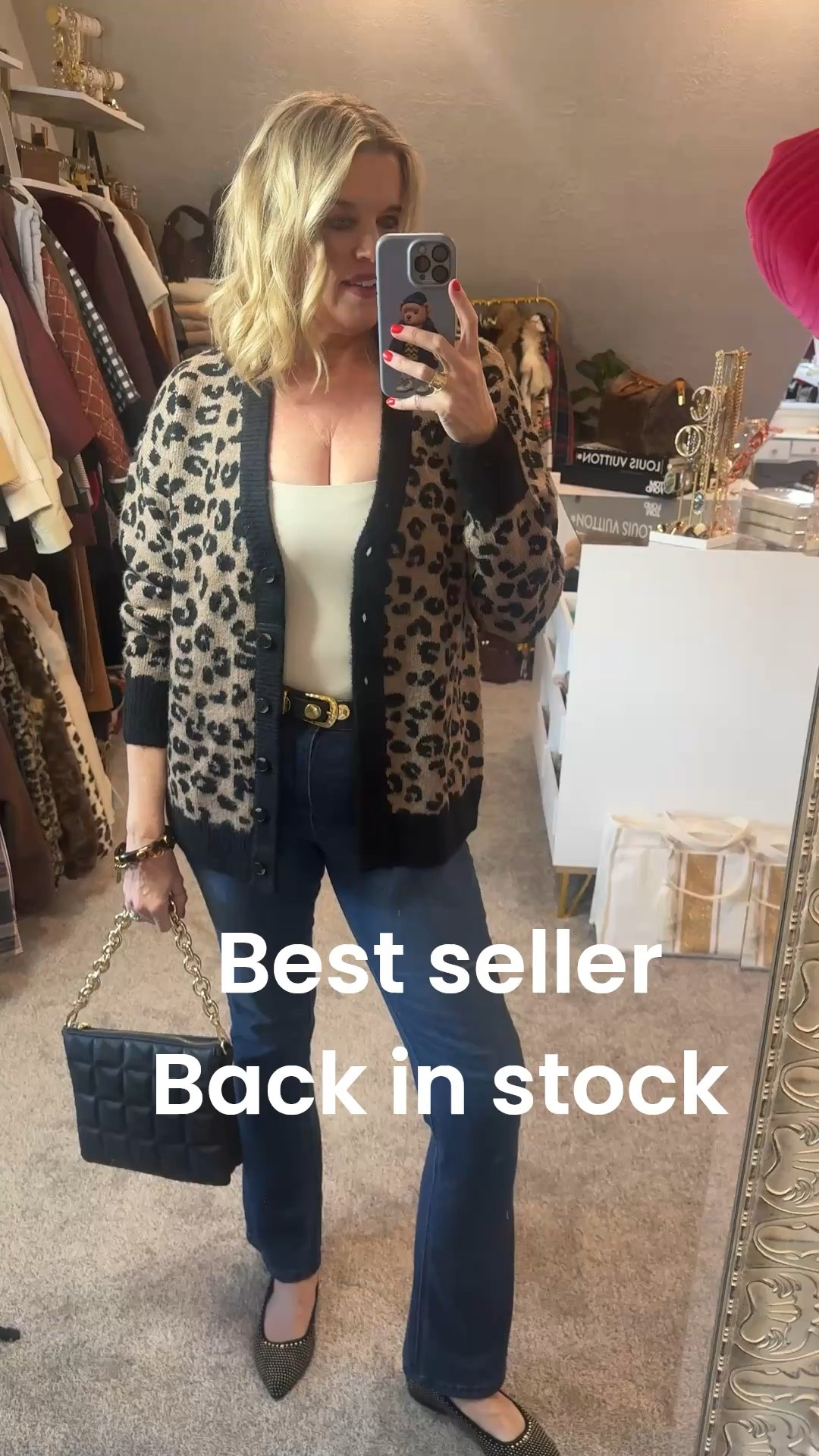Best Seller back in stock

Leopard cardigan you’ll want in your closet…. Several of you already grab this last time it was restocked, did you miss is??

Grab it now…while you can

Fits tts, so soft a perfect weight, to wear year long & so many ways to style. I wear a small

Pumiey tank tops- double layer tank tops that hold you in and are butter soft!  Tts I wear a med 

Wit and wisdom itty bitty bootie flare so sliming, and elongate the legs  tts in a size 4 

Gold stud  belt Madewell & linked similar too 

Gold stud pointed toe flares

Black quilted bag with gold chin handle 

Julie Vos bracelet and earrings 

Micheal Kors link bracket 


#LTKOver40 #LTKootd #LTKgrwm