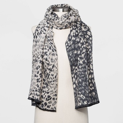 Women's Leopard Print Scarf - A New Day™ Gray | Target