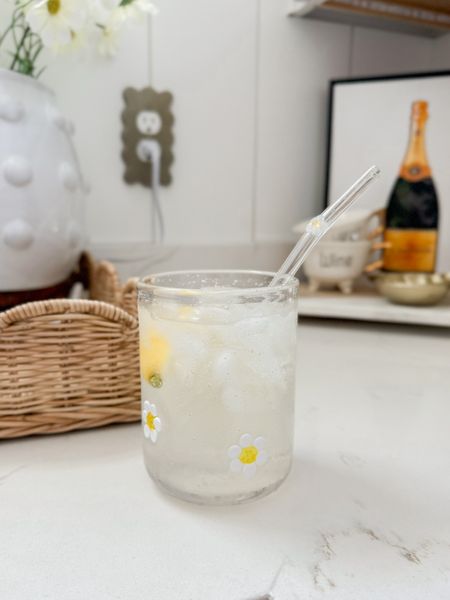 Another day, another cute drink in my daisy glasses! This time I added these cute glass straws with daisies! 

#LTKHome #LTKSeasonal #LTKSaleAlert