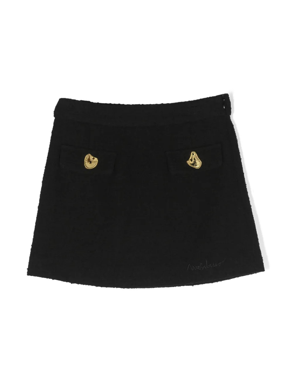 morphed-button bouclé miniskirt | Farfetch Global