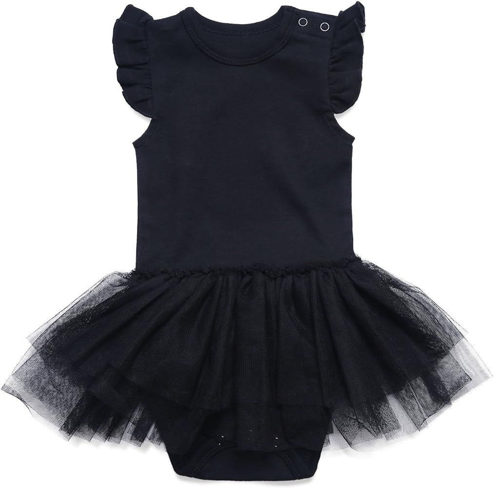 ROMPERINBOX baby-girls Short Sleeve Classic Bodysuit Dress Onsies | Amazon (US)