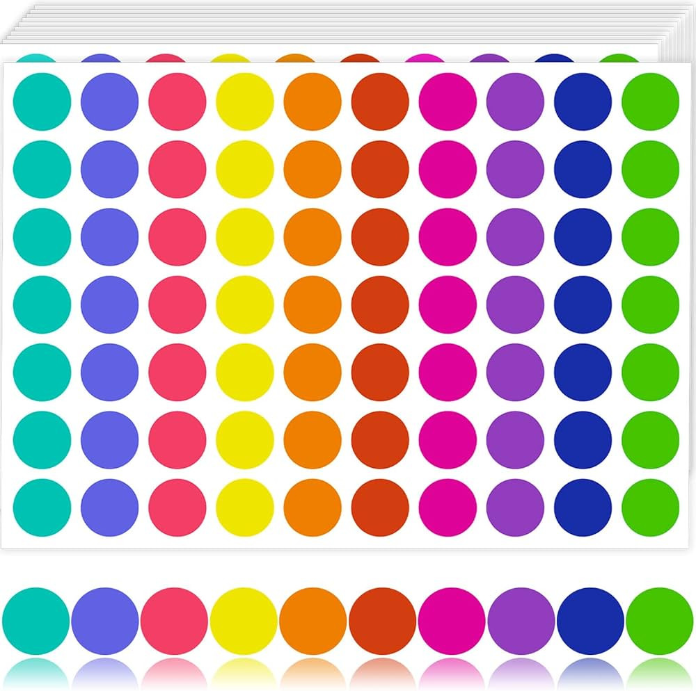 1400 PCS Color Coding Labels Circle Dot Stickers,Round Color Coding Labels Sticky Dots Labels Sti... | Amazon (US)