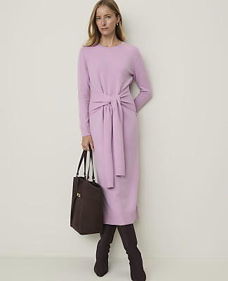 Ann Taylor Tie Waist Midi Sweater Dress | Ann Taylor