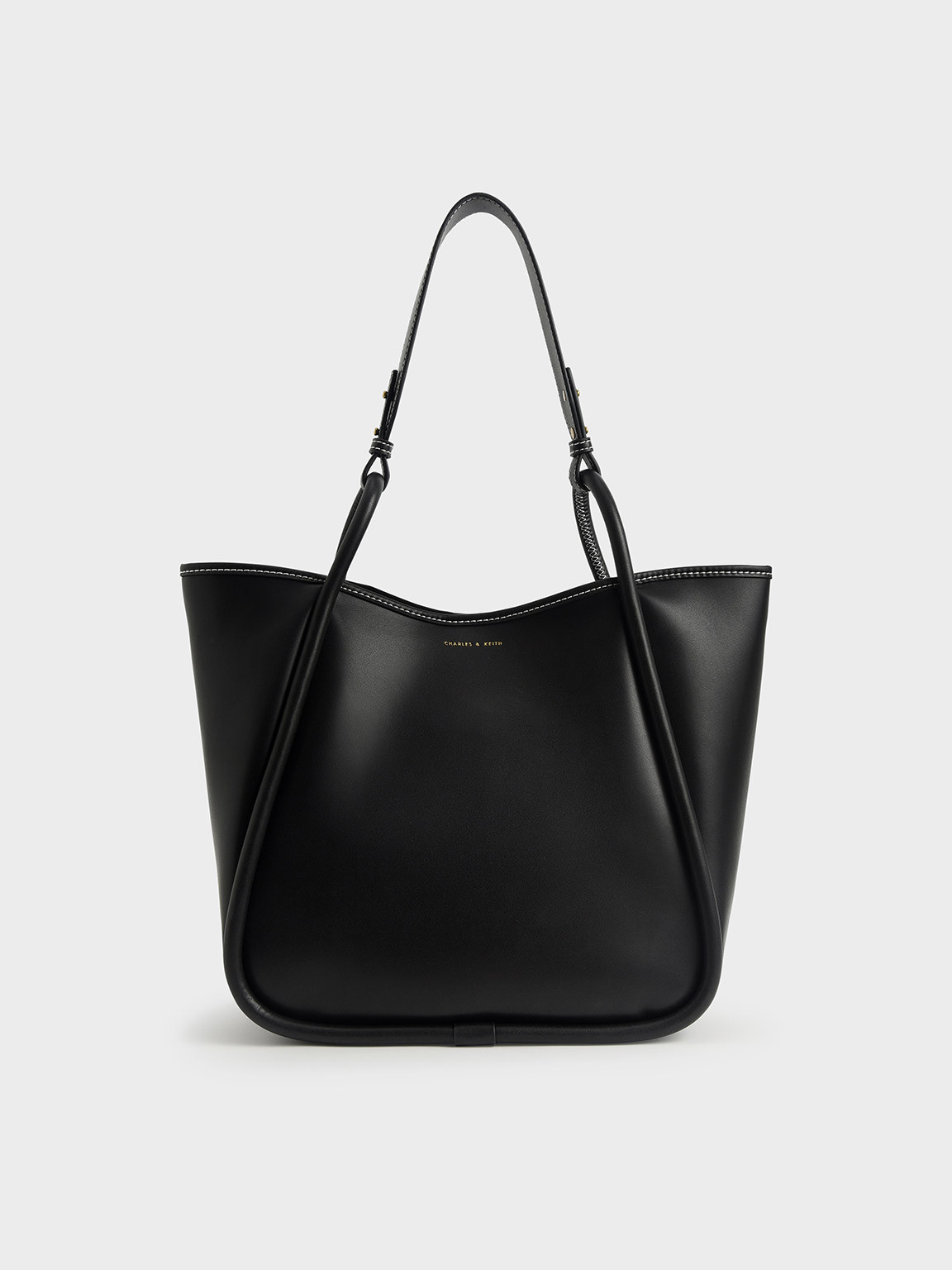 Black Lyla Tubular Slouchy Tote Bag | CHARLES & KEITH UK | Charles & Keith UK