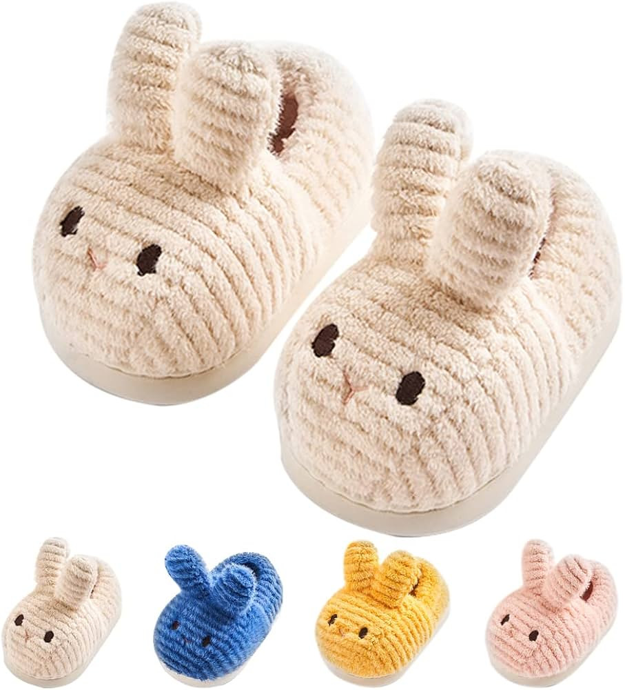 Toddlers Girl Boy Non-Slip House Slipper Warm Winter Slipper Cute Cartoon Bunny Rabbit Dinosaur Slip | Amazon (US)