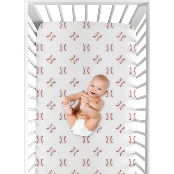 Baseball Patch Fitted Crib Sheet | Wayfair North America
