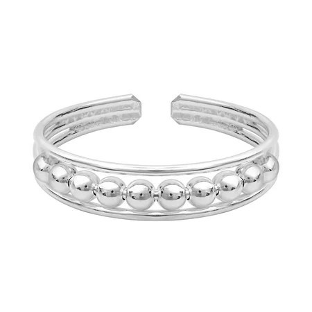 Sterling Silver Beaded Toe Ring | Walmart (US)