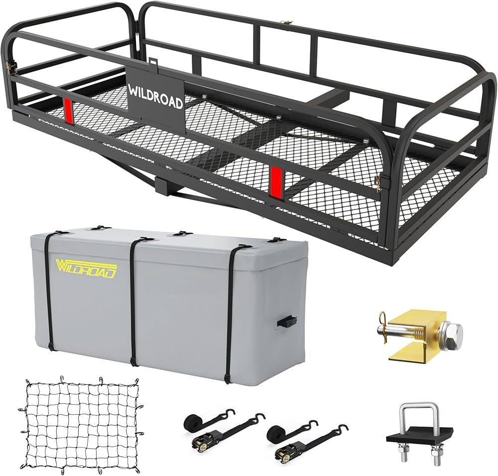 Wildroad 500 Lbs Hitch Cargo Carrier Set, Heavy Duty Cargo Carrier Hitch Mount 60"x24"x14" for 2"... | Amazon (US)