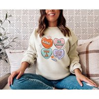 Candy Heart Sweatshirt | Valentines Day Shirt For Women Shirt Gift Cute Love Xoxo D106 | Etsy (US)