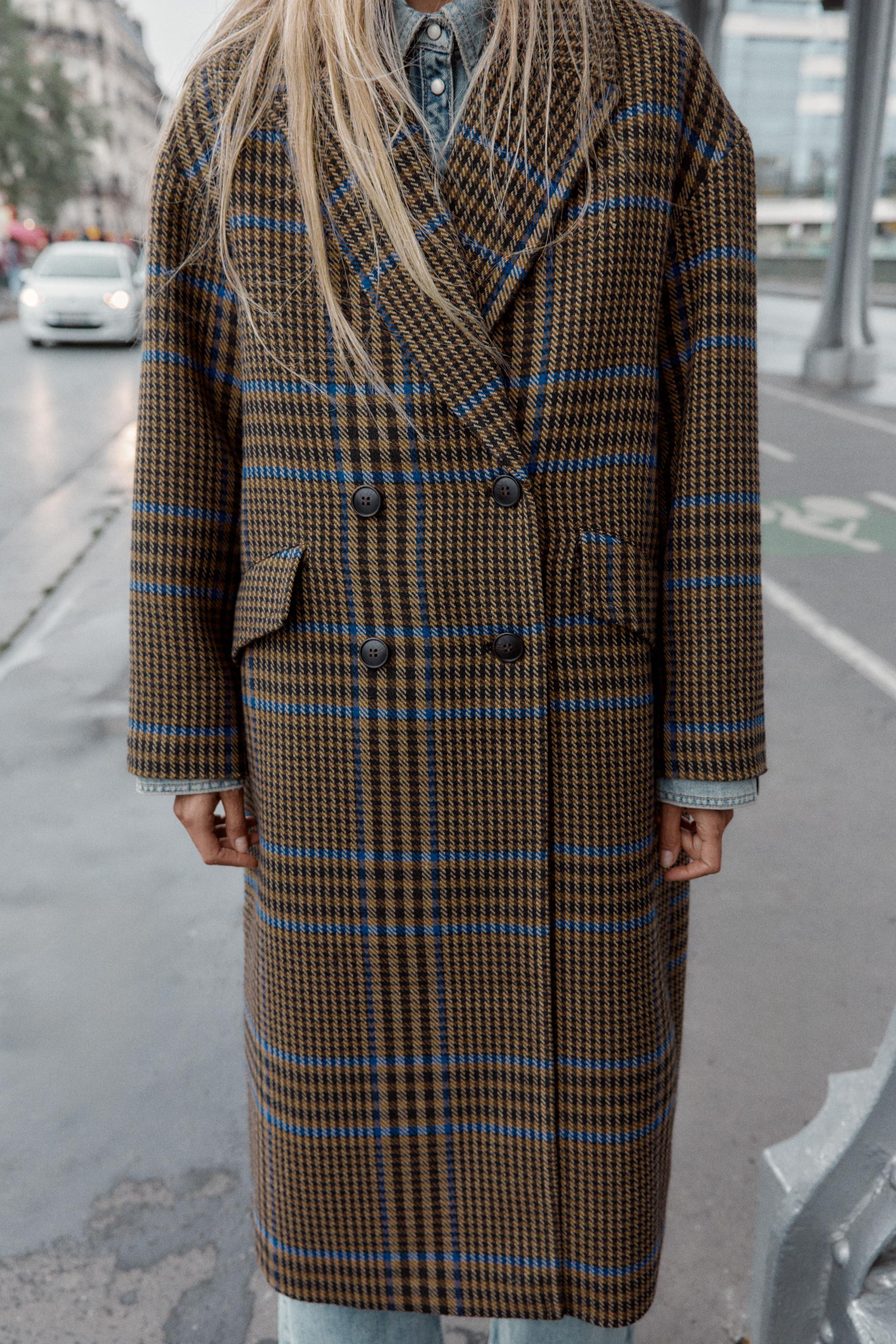 OVERSIZED CHECK COAT | Zara UK