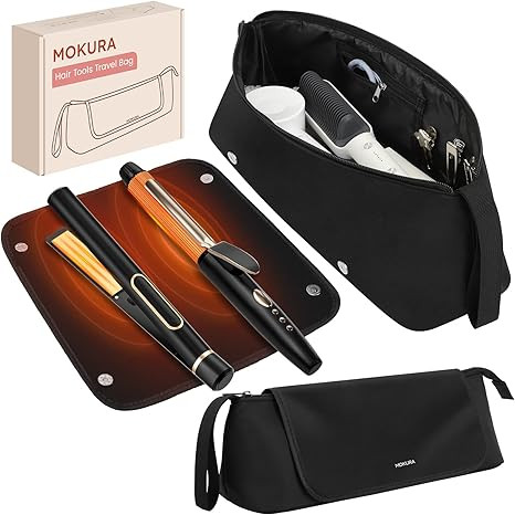 MOKURA Hot Hair Tools Travel Bag with Heat Resistant Mat Removable Hair Styling Accessories Organ... | Amazon (US)