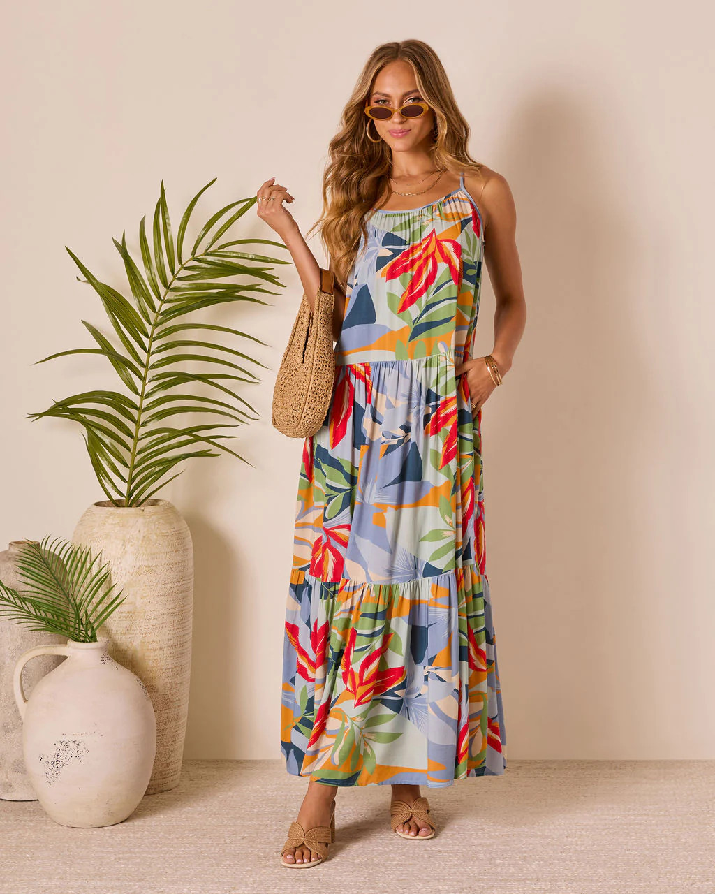 Sunset Breeze Floral Tropics Maxi Dress | VICI
