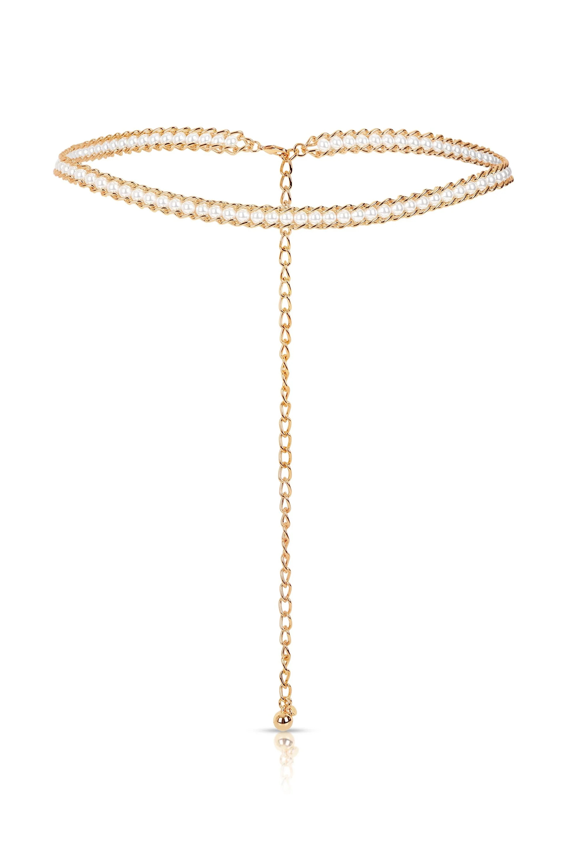Pearl Row Waist Chain | Ettika