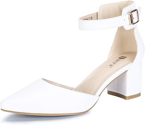 IDIFU Women's IN2 Pedazo Dress Shoes Low Block Heels Comfortable Chunky Closed Toe Ankle Strap We... | Amazon (US)