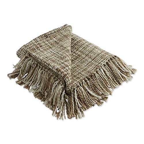 4' x 5' Brown and White Variegated Rectangular Home Essentials Woven Throw | Amazon (US)