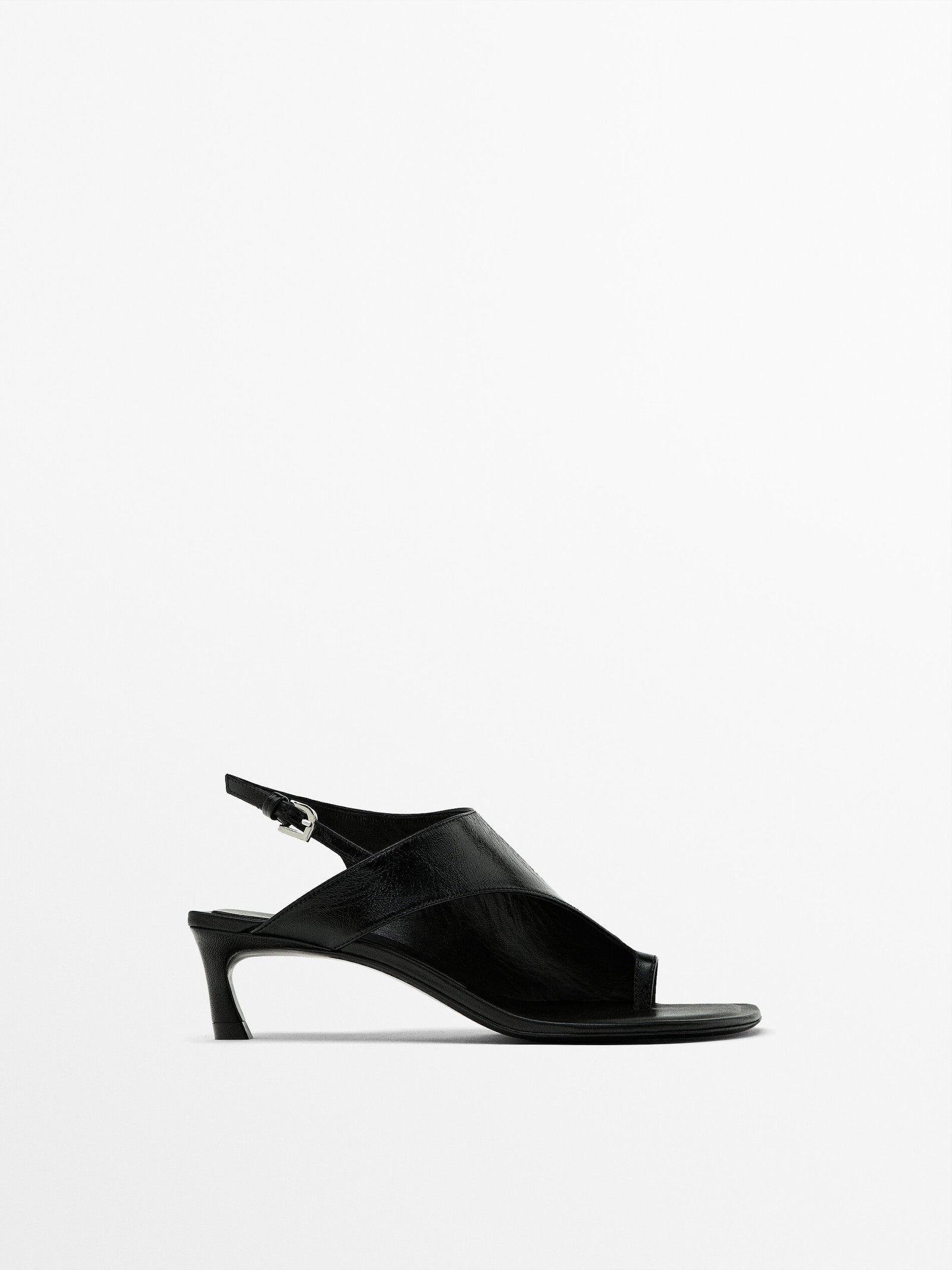 Heeled sandals with asymmetric instep - Limited Edition | Massimo Dutti US